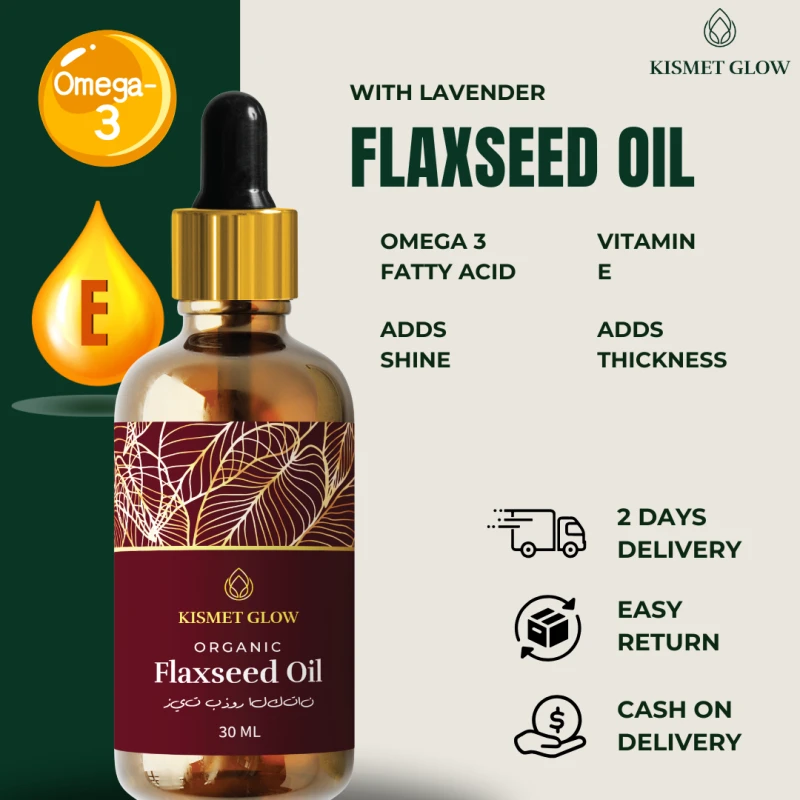 Organic Flaxseed Hair Oil | Shiny Silky Hair | 30 ml